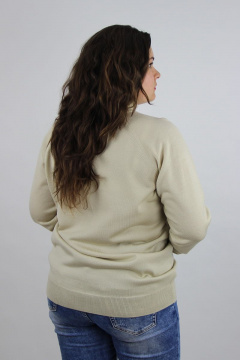 Демисезонный вязаный свитер с регланом и высоким воротником Полесье С3433-17 7С1582-Д43 170,176 жемчуг - фото 4