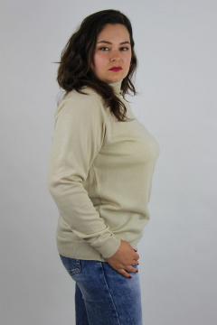 Демисезонный вязаный свитер с регланом и высоким воротником Полесье С3433-17 7С1582-Д43 170,176 жемчуг - фото 3