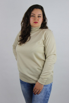 Демисезонный вязаный свитер с регланом и высоким воротником Полесье С3433-17 7С1582-Д43 170,176 жемчуг - фото 1