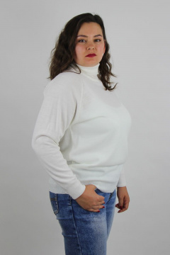 Белый свитер приталенный с высоким воротником-ластик Полесье С3433-17 7С1582-Д43 170,176 супербелый - фото 2