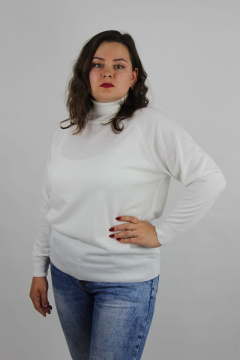 Белый свитер приталенный с высоким воротником-ластик Полесье С3433-17 7С1582-Д43 170,176 супербелый - фото 1