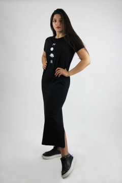 Демисезонное платье из трикотажа и хлопка с коротким рукавом Полесье С4584-19 9С0042-Д43 164 черный - фото 2