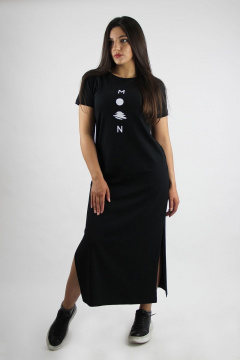 Демисезонное платье из трикотажа и хлопка с коротким рукавом Полесье С4584-19 9С0042-Д43 164 черный - фото 1