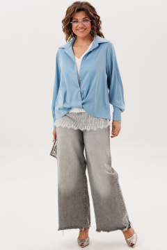 Блуза Anelli 1663 голубая-лагуна - фото 2