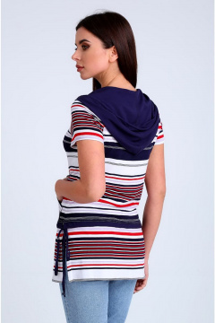 Молодежная блуза с капюшоном и карманами-кенгуру Таир-Гранд 62146 полоска - фото 3