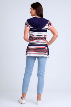 Молодежная блуза с капюшоном и карманами-кенгуру Таир-Гранд 62146 полоска - фото 4