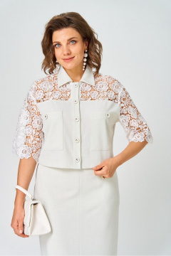 Жакет, юбка Svetlana-Style 2306 зелено-бежевый - фото 3