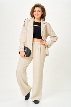 Брюки, жакет Vilena 1150 бежевый - фото 3