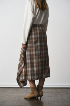 Юбка MilMil 1301 принт-клетка коричневый - фото 5