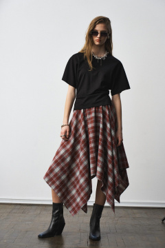 Юбка MilMil 1302 принт клетка борд - фото 1