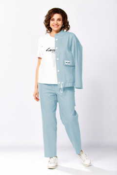 Брюки, бомбер, топ Милора-стиль 1444 бирюза - фото 1