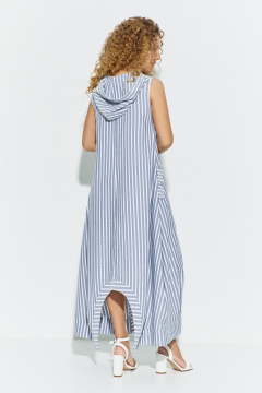Сарафан Euromoda 683 серо-синий+белый - фото 4