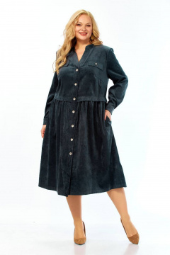 Платье СиБон 0241 темно-зеленый_штрукс - фото 2