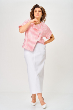 Жакет, юбка Michel chic 1422 шелковая_пудра - фото 2