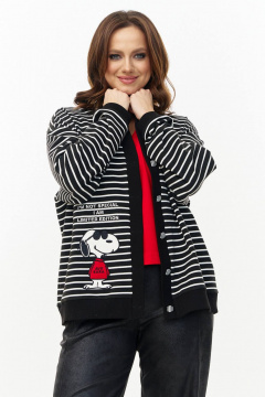 Кардиган AVE RARA 2263 черно-белая полоска - фото 5