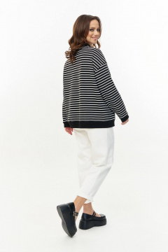 Кардиган AVE RARA 2263 черно-белая полоска - фото 4