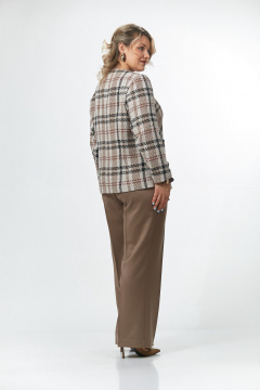 Брюки, жакет OVERYOU М242 бежево-орех с беж - фото 5