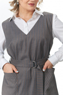 Сарафан OVERYOU М243 серо-оранжевый - фото 5