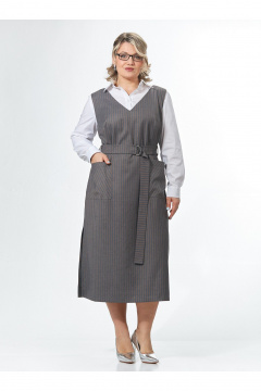 Сарафан OVERYOU М243 серо-оранжевый - фото 1