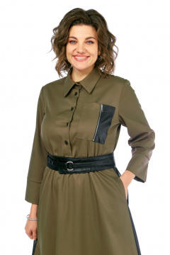 Платье Rishelie 1007 хаки - фото 4