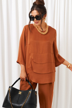 Блуза, брюки Beautiful&Free 6429 миндаль - фото 4