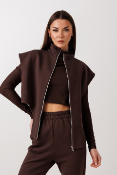 Брюки, жакет, лонгслив V&N Fashion 1130 коричневый - фото 4