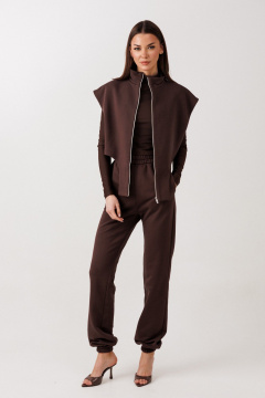 Брюки, жакет, лонгслив V&N Fashion 1130 коричневый - фото 2