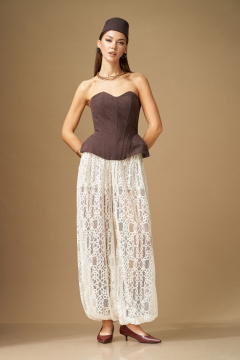 Брюки, корсет N.O.W. 1670 шоколад/ молочный - фото 5