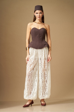 Брюки, корсет N.O.W. 1670 шоколад/ молочный - фото 1