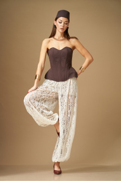 Брюки, корсет N.O.W. 1670 шоколад/ молочный - фото 2