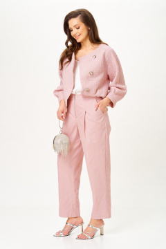 Брюки, жакет Michel chic 1450 жемчужно-розовый - фото 3
