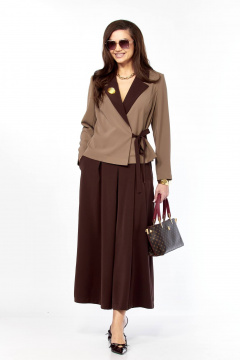 Брюки, жакет Taita plus 2614/1 шоколад,какао_с_молоком - фото 5