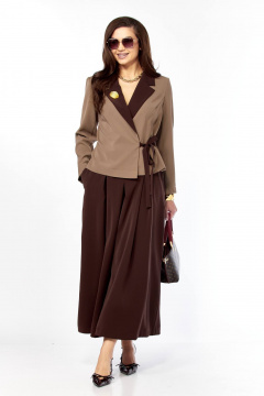 Брюки, жакет Taita plus 2614/1 шоколад,какао_с_молоком - фото 2