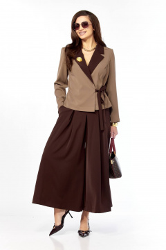 Брюки, жакет Taita plus 2614/1 шоколад,какао_с_молоком - фото 1