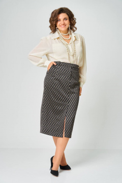 Юбка Andina city 1025-26 черный+бежевый - фото 3