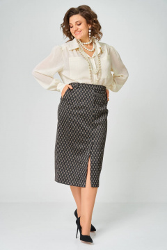 Юбка Andina city 1025-26 черный+бежевый - фото 1