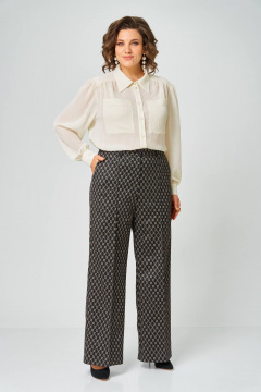 Брюки Andina city 2032-26 черный+бежевый - фото 4