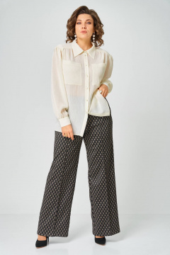 Брюки Andina city 2032-26 черный+бежевый - фото 2