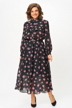 Платье Andina city 8038-25 черный_принт - фото 1