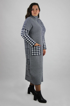 Платье зауженное с накладным карманом из шерсти демисезон Полесье С4586-19 9С0249-Д43 164 м.синий - фото 3