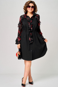 Платье EVA GRANT 7229 черный_принт - фото 2