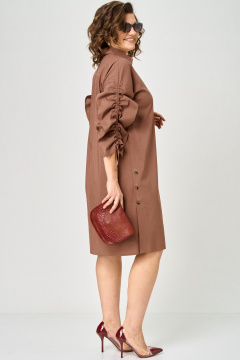 Платье EVA GRANT 7102 молочный_шоколад - фото 4