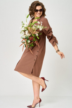 Платье EVA GRANT 7102 молочный_шоколад - фото 2