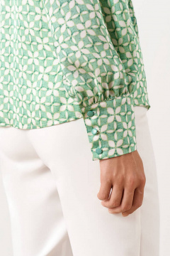 Блуза Nelva 23001 зеленый принт - фото 4