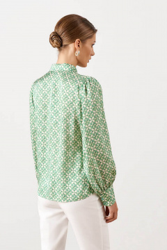 Блуза Nelva 23001 зеленый принт - фото 3