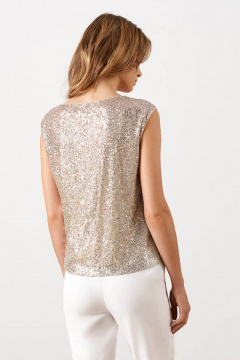 Блуза Nelva 23017 бежево-серебристый - фото 2