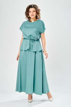 Блуза, юбка Ольга Стиль С-1010 ментол - фото 2