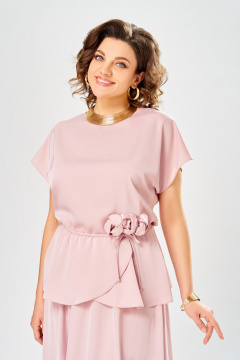 Блуза, юбка Ольга Стиль С-1010 пудрово-розовый - фото 4