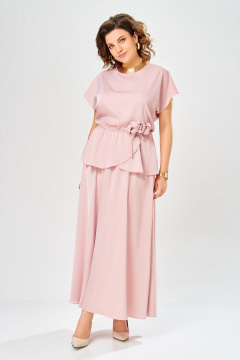 Блуза, юбка Ольга Стиль С-1010 пудрово-розовый - фото 3