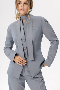 Жакет PiRS 6291 серо-голубой_с_бежевым_меланжем - фото 2